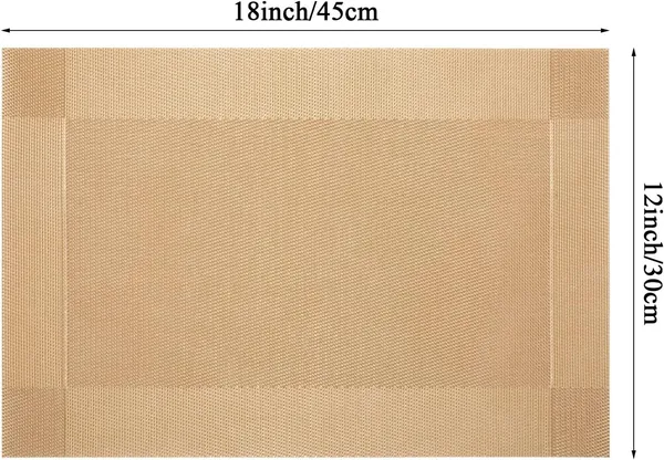 4_Pcs_Woven_Vinyl_Washable_Placemats_(Gold)