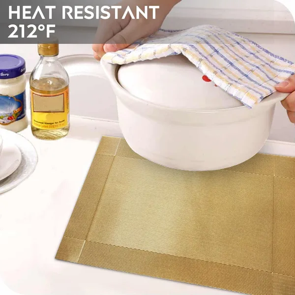 4_Pcs_Woven_Vinyl_Washable_Placemats_(Gold)