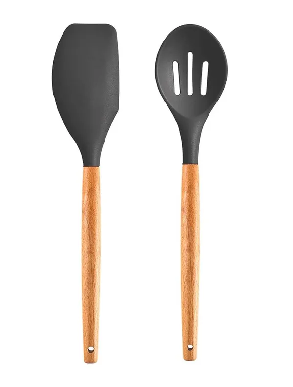 2_Piece_Silicone_Slotted_Spoon_And_Mixing_Spatula_Set