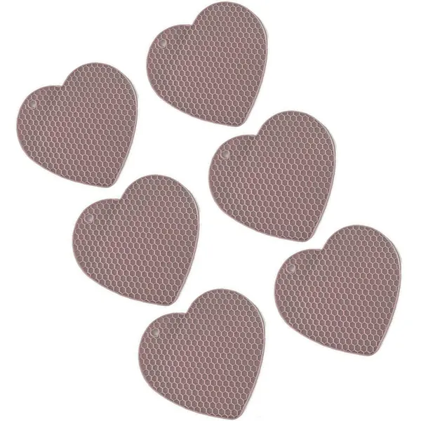 6_Piece_Non-Slip_Silicone_Trivet_Mats_(Brown)