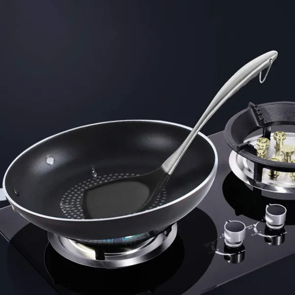 2_Pcs_Black_Silicone_Skimmer_and_Steel_Spatula_Kitchen_Set