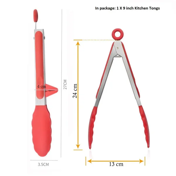 9_Inch_Silicone_Cooking_Tong_(Red)