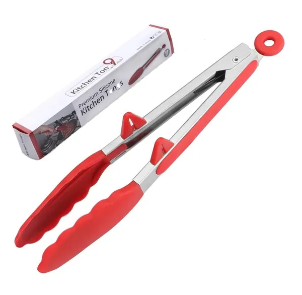 9_Inch_Silicone_Cooking_Tong_(Red)