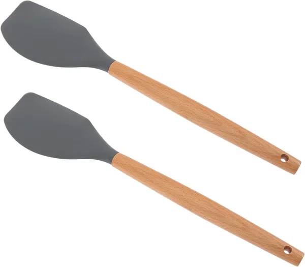 2_Piece_Wooden_Handle_Silicone_Mixing_Spatula_Set