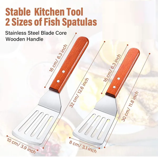 Big_&_Small_Stainless_Steel_Slotted_Spatula_With_Wooden