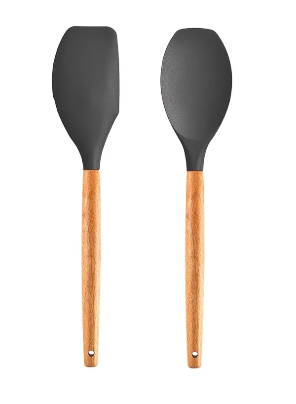 2_Piece_Silicone_Spoon_Spatula_And_Mixing_Spatula_Set