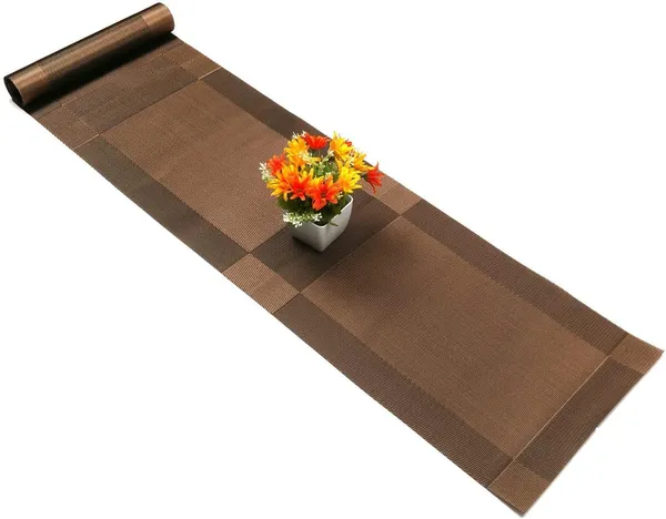 1_Pcs_Heat_Resistant_Long_Dinner_Table_Runner_(Brown)