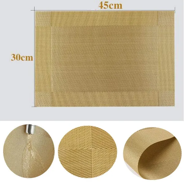 6_Pcs_Woven_Vinyl_Washable_Placemats_(Gold)