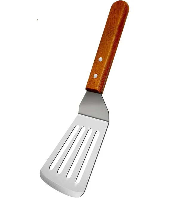 Stainless_Steel_Griddle_Slotted_Spatula_With_Wooden_Handle