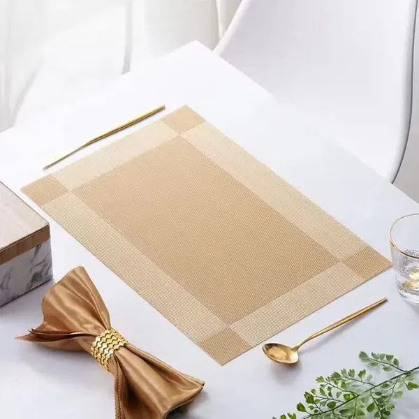 6_Pcs_Woven_Vinyl_Placemats_With_1_Pcs_Table_Runner_Set