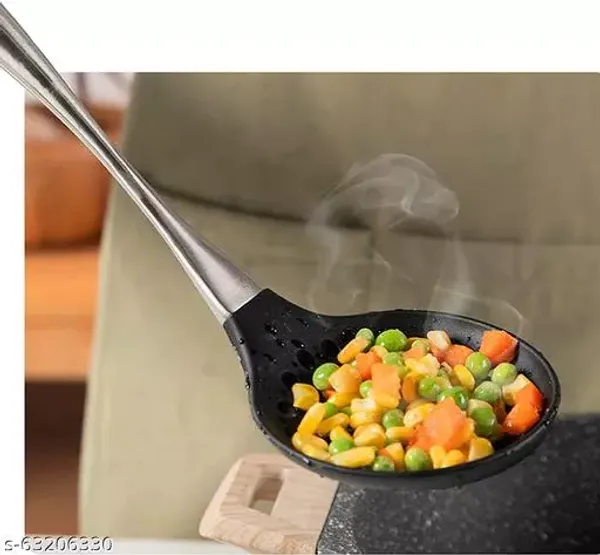 Black_Silicone_Stainless_Steel_Skimmer_Spoon_Spatula