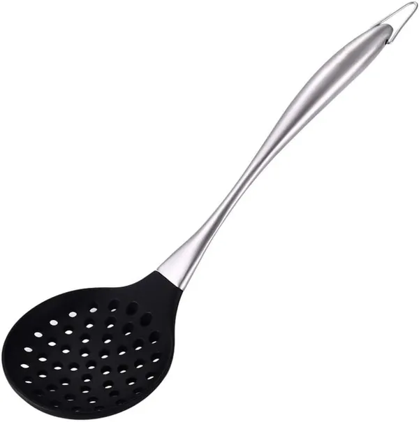 Black_Silicone_Stainless_Steel_Skimmer_Spoon_Spatula
