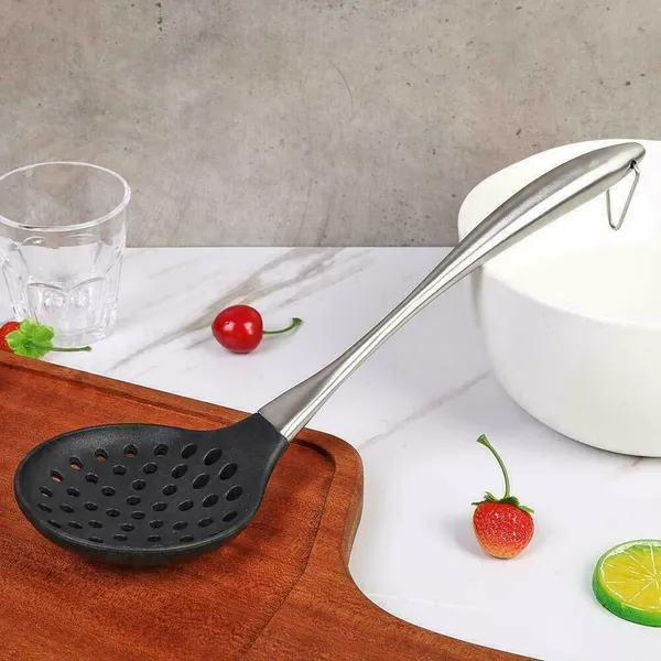 Black_Silicone_Stainless_Steel_Skimmer_Spoon_Spatula