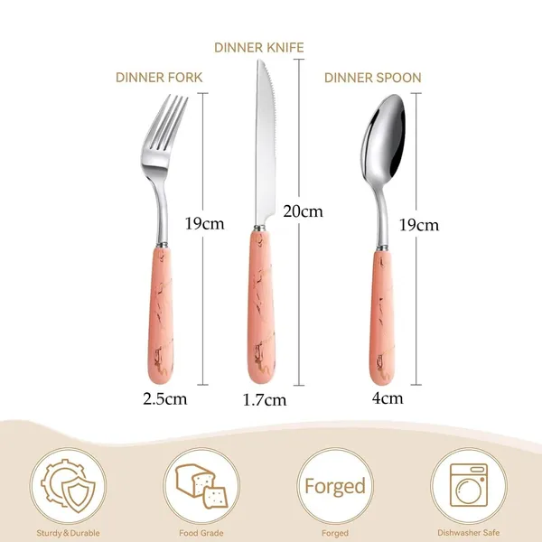 3_Piece_Stainless_Steel_Cutlery_Spoon_Set_(Pink)