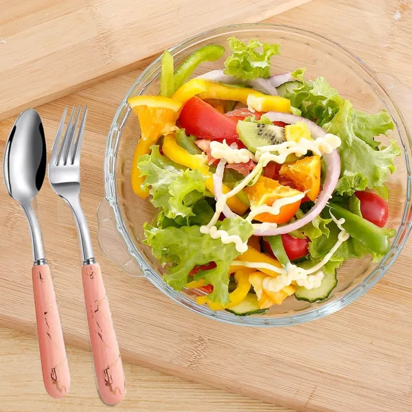 3_Piece_Stainless_Steel_Cutlery_Spoon_Set_(Pink)