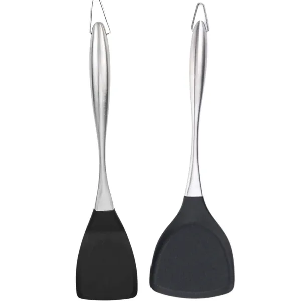 2_Pcs_Black_Spatulas_and_Solid_Spatula_Stainless_Steel_Handle