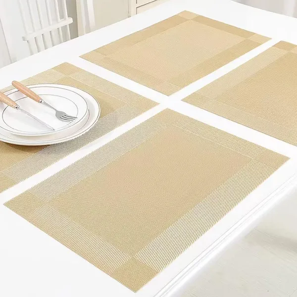8_Pcs_Woven_Vinyl_Washable_Placemats_(Gold)