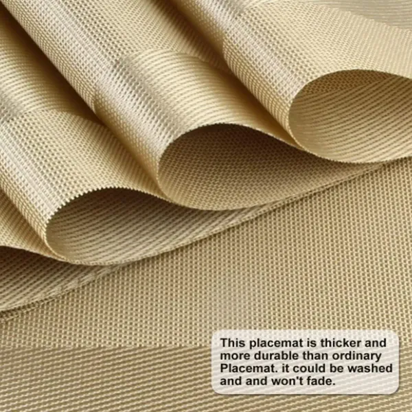 8_Pcs_Woven_Vinyl_Washable_Placemats_(Gold)