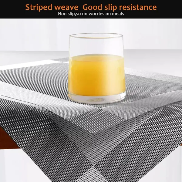 4_Pcs_Woven_Vinyl_Washable_Placemats_(Silver)
