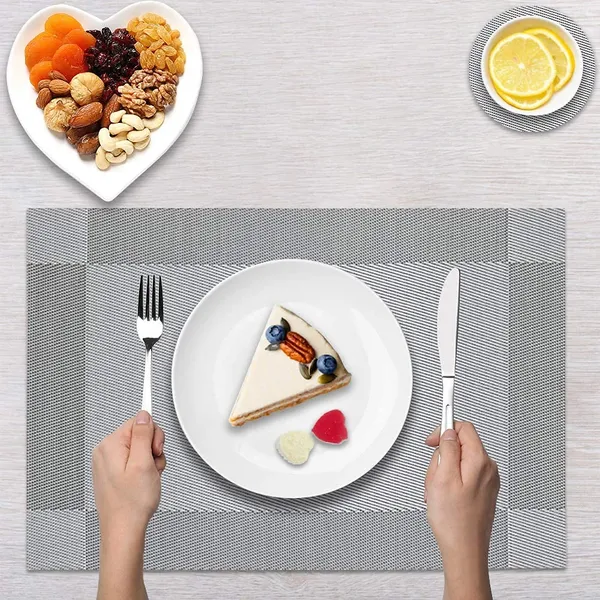 4_Pcs_Woven_Vinyl_Washable_Placemats_(Silver)