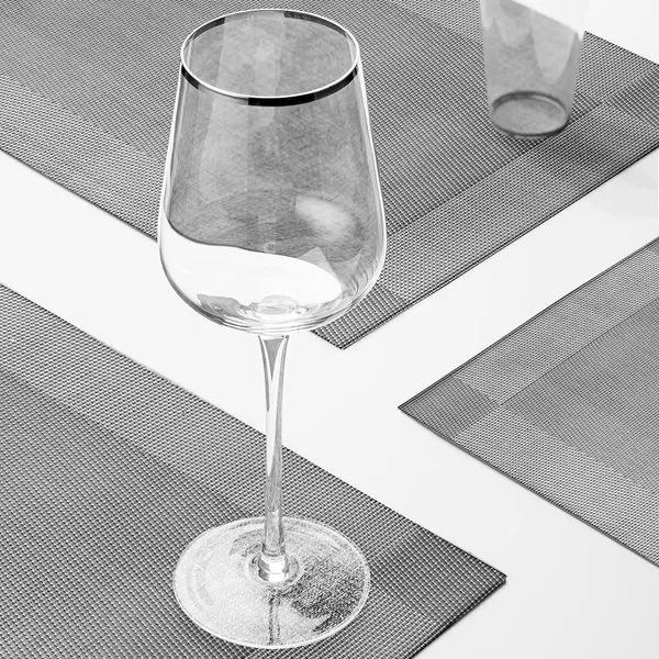 4_Pcs_Woven_Vinyl_Washable_Placemats_(Silver)