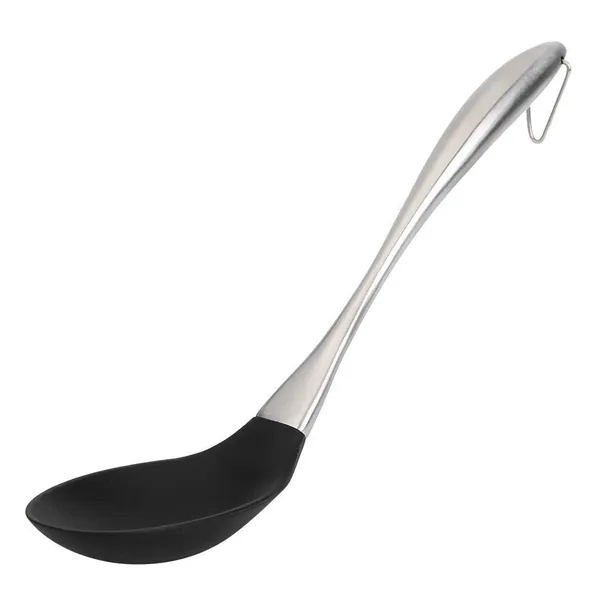 Black_Kitchen_Solid_Silicone_Serving_Steel_Spoon