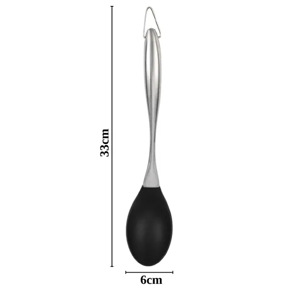 Black_Kitchen_Solid_Silicone_Serving_Steel_Spoon