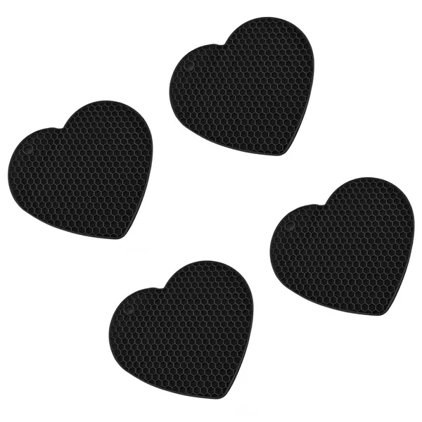 4_Piece_Non-Slip_Silicone_Trivet_Mats_(Black)