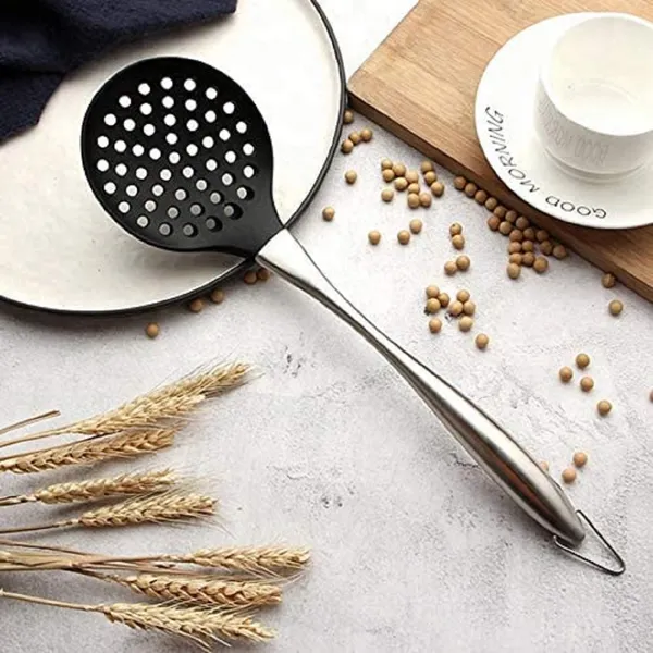 Black_Skimmer_and_Hole_Spoon_Stainless_Steel_Handle_Set