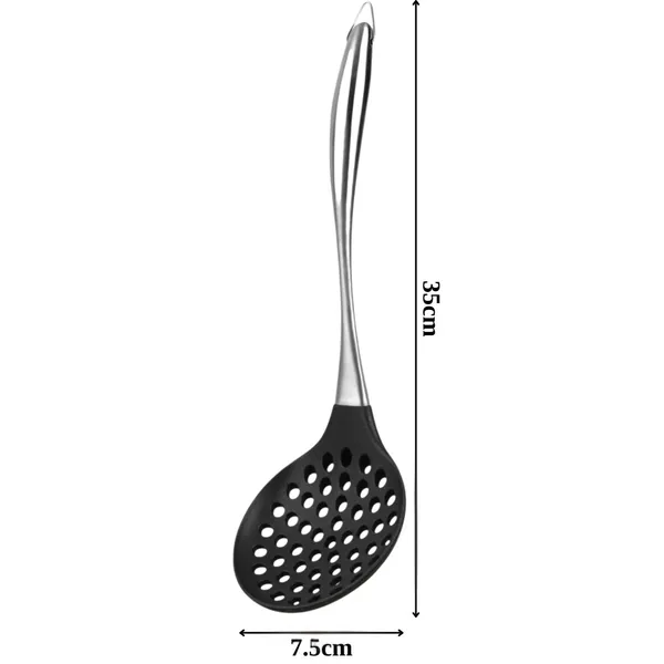 2_Pcs_Black_Silicone_Solid_Spatula_and_Steel_Skimmer_Set