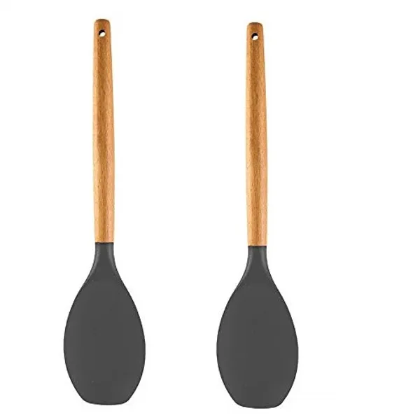 2_Piece_Wooden_Handle_Silicone_Spoon_Spatula_Set