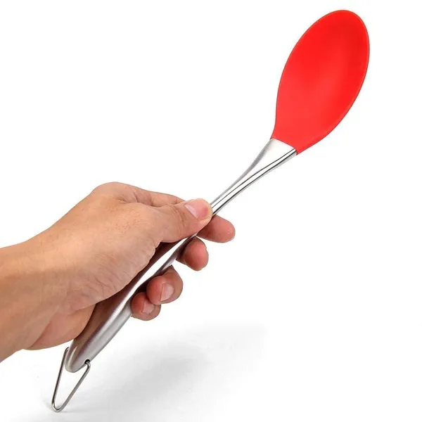 Red_Solid_Kitchen_Serving_Spoon_with_Heat_Resistant_Silicone_