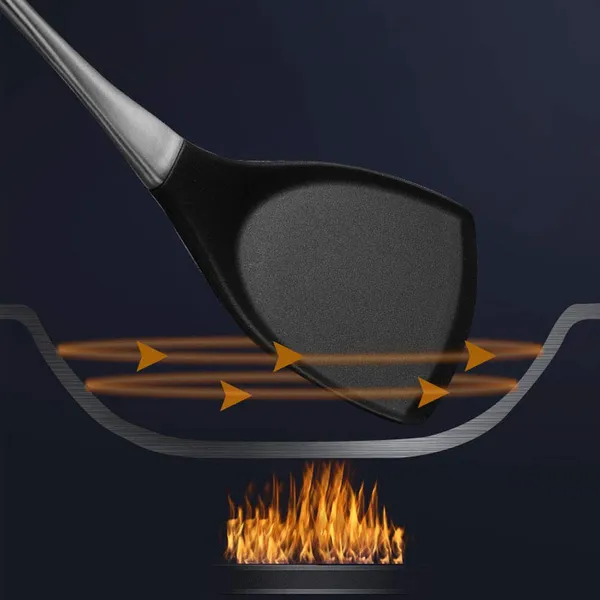 2_Pcs_Black_Silicone_Spatula_and_Serving_Spoon_Set