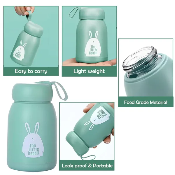 Leak_Proof_Little_Rabbit_Print_Glass_Water_Bottle_(Green)