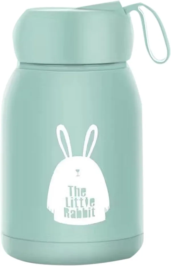 Leak_Proof_Little_Rabbit_Print_Glass_Water_Bottle_(Green)