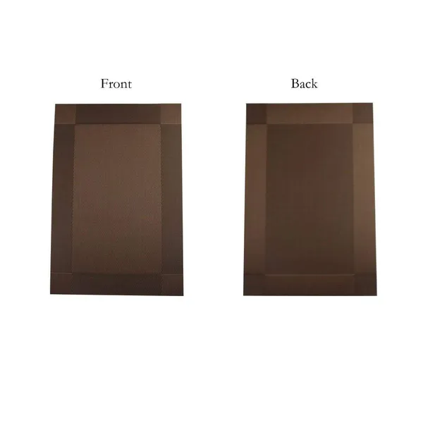 6_Pcs_Woven_Vinyl_Washable_Placemats_(Brown)