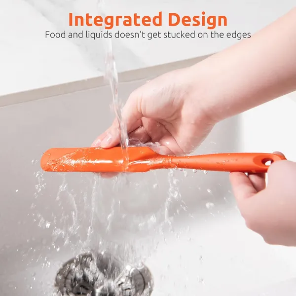 4_Pcs_Orange_Long_Handle_Silicone_Butter_Spatula_Kitchen