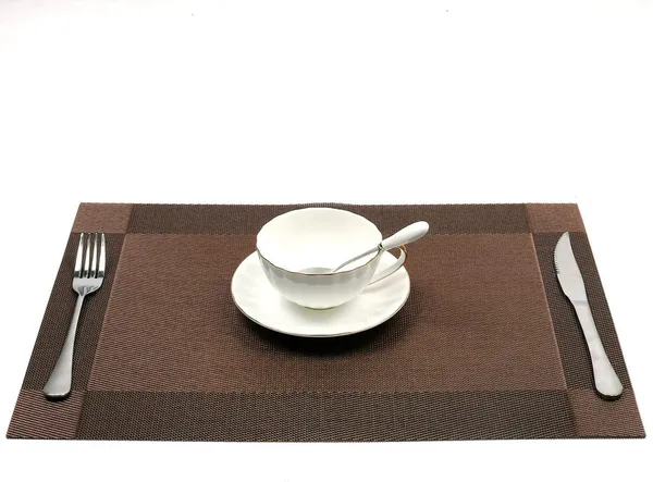 4_Pcs_Woven_Vinyl_Washable_Placemats_(Brown)