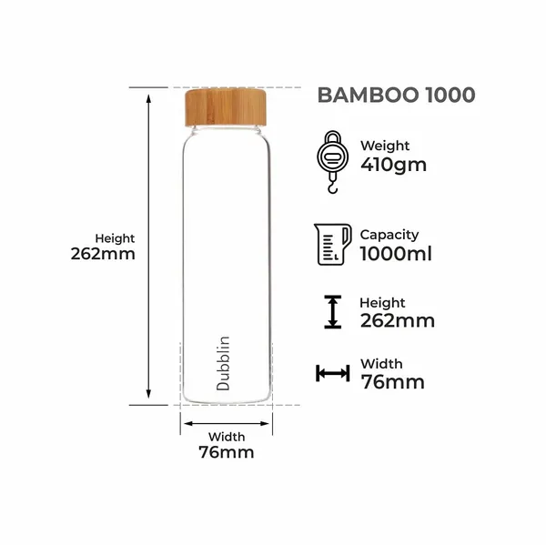 Bamboo_1000ml_Borosilicate_Glass_Water_Bottle,_Pack_of_1