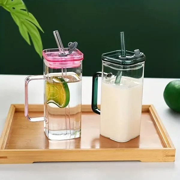 Square_Jar_Glass_470_ml_Acrylic_Lid_and_Glass_Straw_Set_of_2_Pc