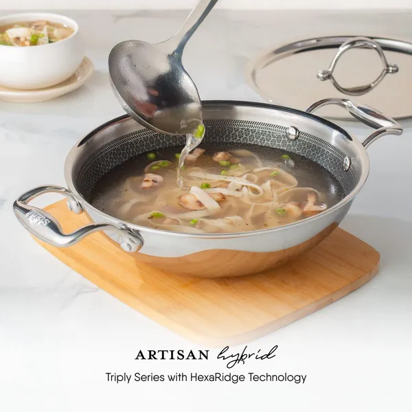 Artisan_Hybrid_1.6_L,_20_cm_Triply_Non_Stick_Kadai_with_Lid,_Stainless_Steel_Kadai_for_Cooking,_Triply_Kadhai_Metal_Spatula_Friendly,_Induction_&_Gas_Stove_Compatible