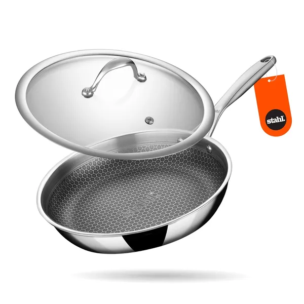 Artisan_Hybrid_1.3_L,_20_cm_Triply_Frying_Pan_with_Lid_|_Induction_&_Gas_Stove_Compatible_|_Honeycomb_Non_Stick_Fry_Pan,_Metal_Spoon_Friendly