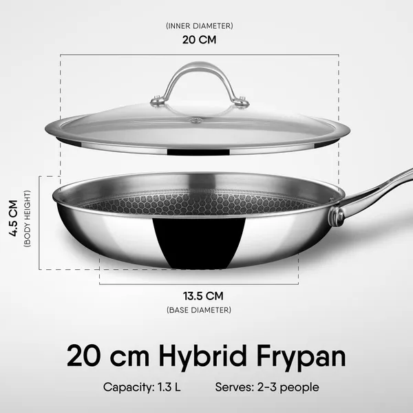 Artisan_Hybrid_1.3_L,_20_cm_Triply_Frying_Pan_with_Lid_|_Induction_&_Gas_Stove_Compatible_|_Honeycomb_Non_Stick_Fry_Pan,_Metal_Spoon_Friendly