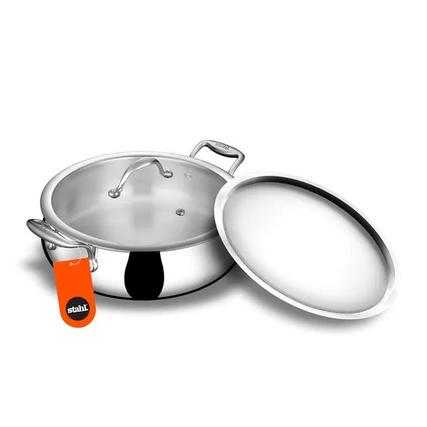 Artisan_Triply_Stainless_Steel_24_cm_4L_Biryani_Handi_with_Dual_lid,_Steel_Lid_for_Dum_&_Glass_Lid_for_Serving_|_Biryani_Pot,_Gas_&_Induction_Compatible_|_Non-Toxic,_Less_Oil,_Stick_Resistant