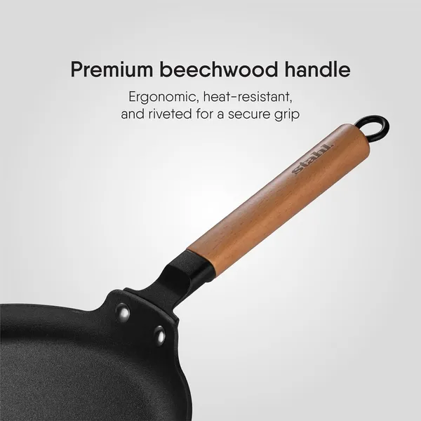 Blacksmith_Signature_Dosa_Tawa_|_Flat_Cast_Iron_Pan_for_Dosas,_Pancakes,_Chilas,_and_More_|_Pre-Seasoned,_Induction_&_Gas_Compatible_|_Beechwood_Handle_|_30cm