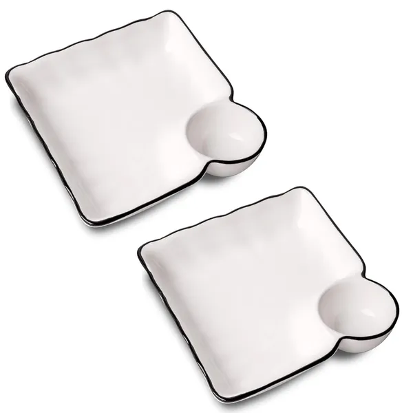White_Ceramic_Salad_Plate_Cute_Plate_Plate_For_�??Adult_Pack_Of_2