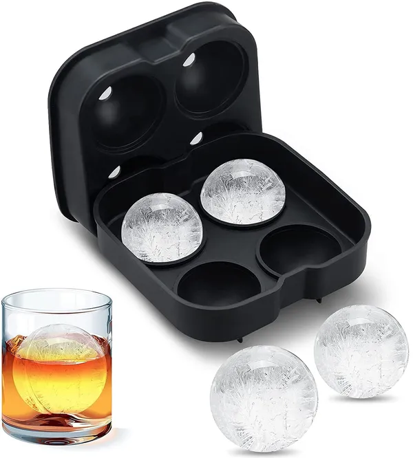 Silicone_Bpa_Free_Fda_Approved_Reusable_Flexible_Ice_Ball_Tray_Of_4_Round_Spheres_For_Adult_Pack_Of_1