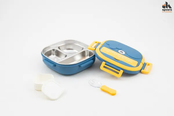 Kids_Lunch_Box_|_Stainless_Steel_3-Compartment_Tiffin_with_Leak-Proof_Lid_|_BPA-Free_|_Spoon_&_Sauce_Container_Included_|_Ideal_for_School_&_Travel_(Blue-Yellow)