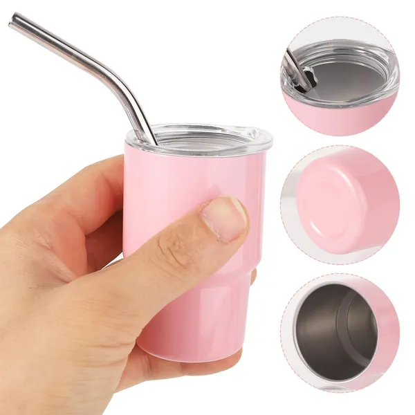 Pink_Stainless_Steel_Glass_Mini_Tumbler_Shot_With_Straw_And_Lid_For_�??Adult_Pack_Of_1