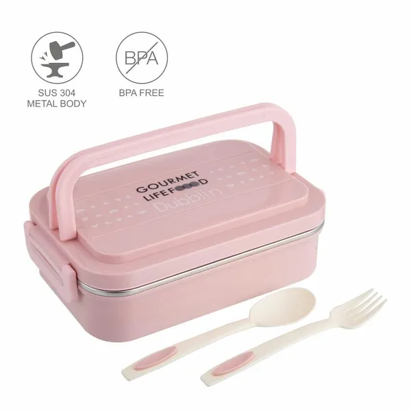 Beige_Stainless_Steel_Lunch_Box_With_Spoon,_Fork_&_2_Compartments_For_�??Adult_Pack_Of_1